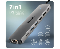Axagon HMC-7HX2 USB-C 5Gbps DUAL 4K DISPLAY 7in1 hub - 1353488 - zdjęcie 5